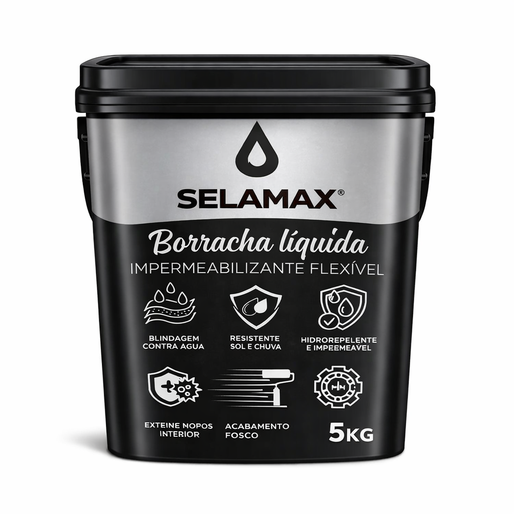 Selamax: Borracha Líquida Impermeabilizante Flexível – Proteção Contra Infiltrações para Telhados, Lajes e Paredes