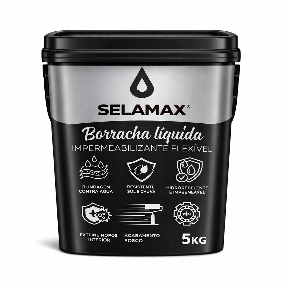 Selamax: Borracha Líquida Impermeabilizante Flexível – Proteção Contra Infiltrações para Telhados, Lajes e Paredes
