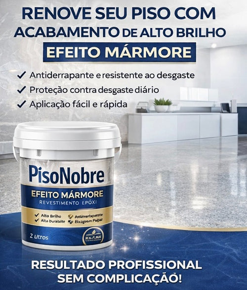 Revestimento de Piso Epóxi com Acabamento de Mármore de Alto Brilho + BRINDE HOJE 🔥Kit Ferramentas de Aplicação🔥
