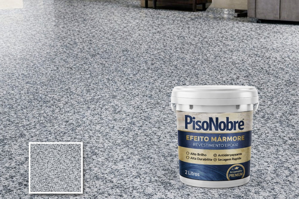 Revestimento de Piso Epóxi com Acabamento de Mármore de Alto Brilho + BRINDE HOJE 🔥Kit Ferramentas de Aplicação🔥