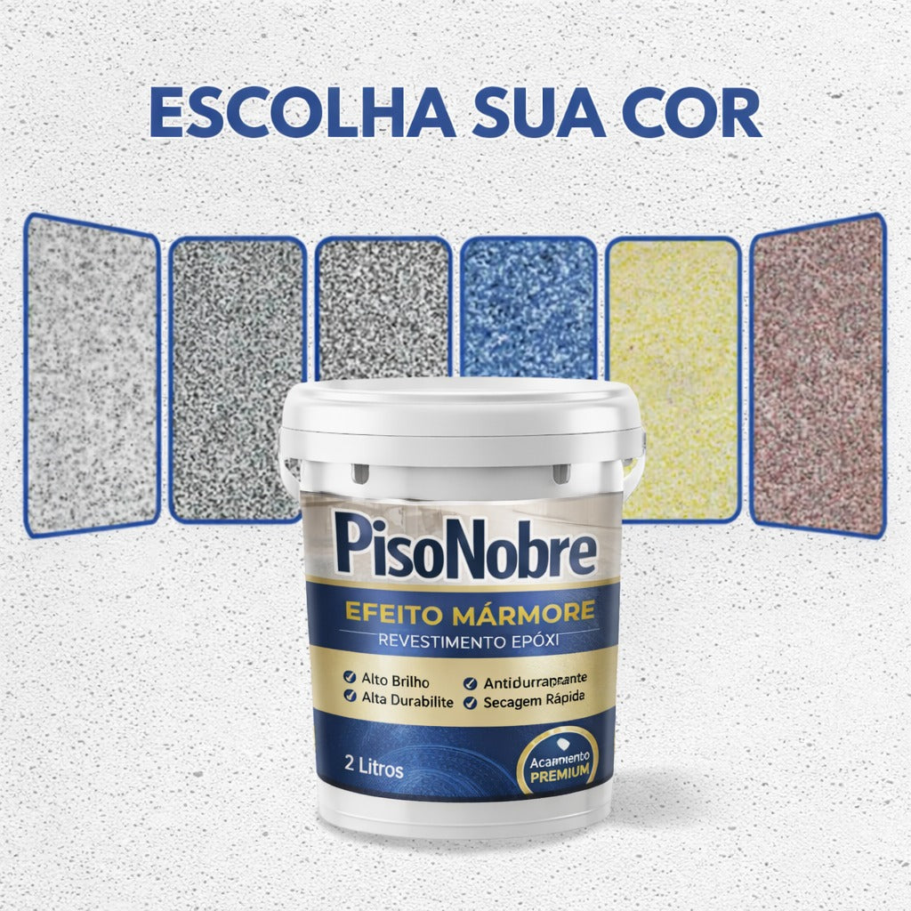 Revestimento de Piso Epóxi com Acabamento de Mármore de Alto Brilho + BRINDE HOJE 🔥Kit Ferramentas de Aplicação🔥