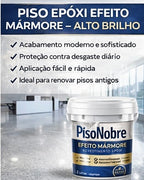Revestimento de Piso Epóxi com Acabamento de Mármore de Alto Brilho + BRINDE HOJE 🔥Kit Ferramentas de Aplicação🔥
