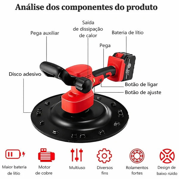 Desempenadeira Elétrica Profissional + BRINDE HOJE (4 Discos)