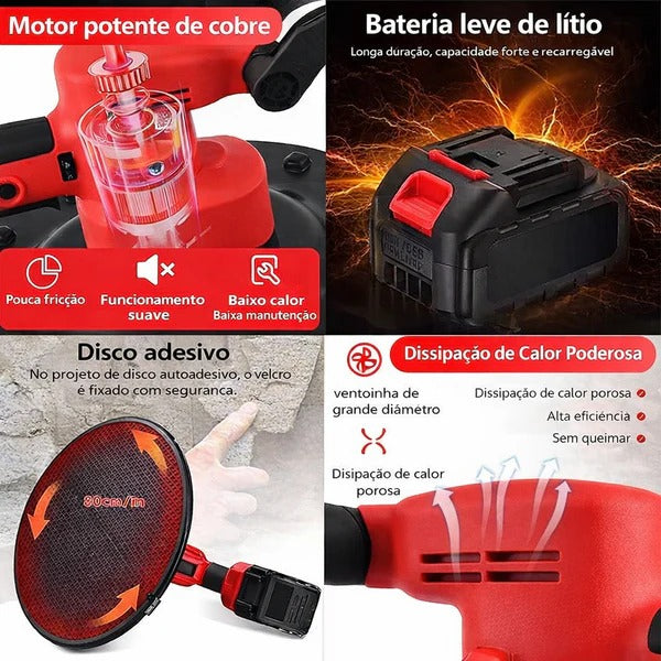 Desempenadeira Elétrica Profissional + BRINDE HOJE (4 Discos)